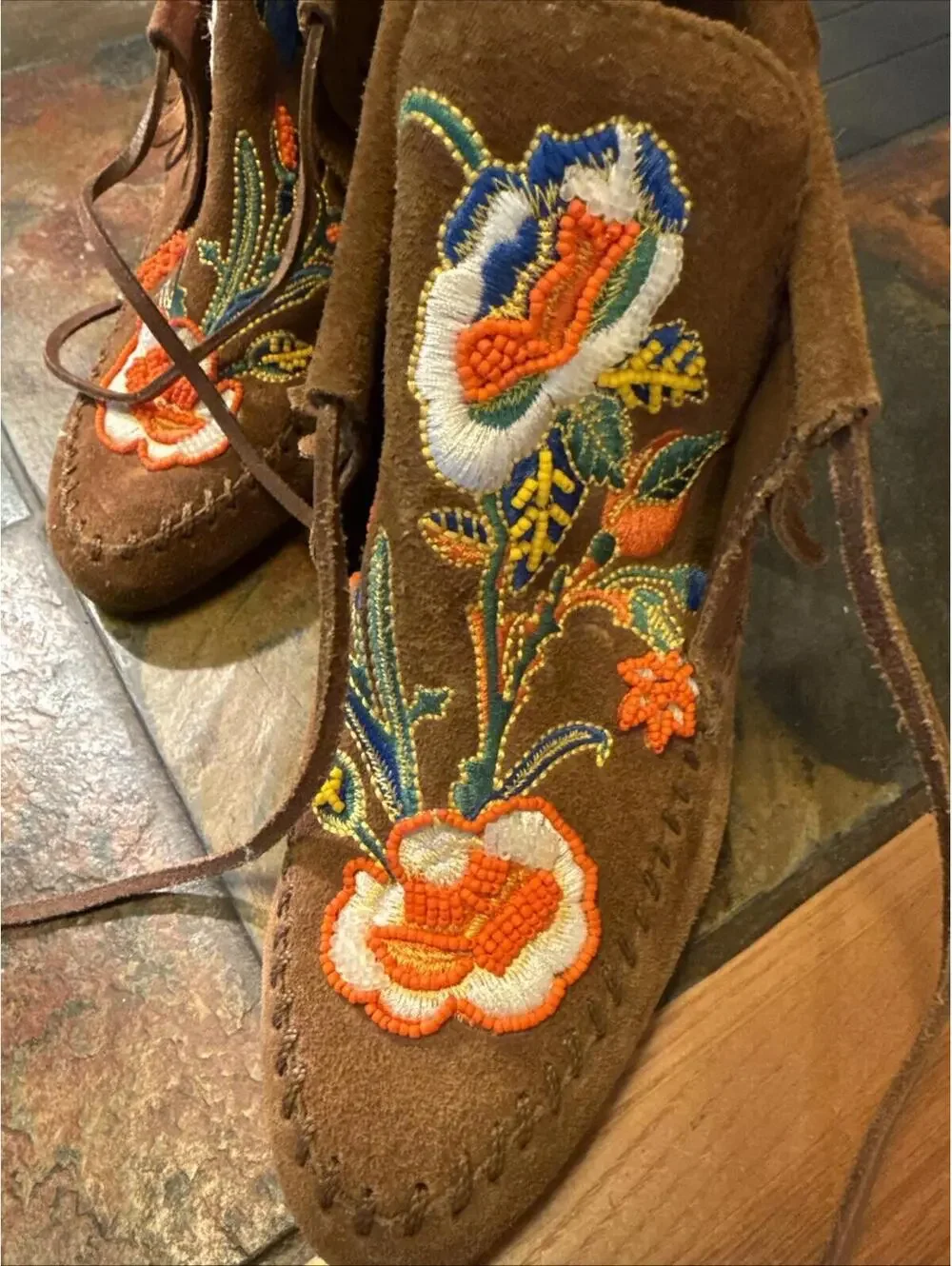 Tory Birch Brown Suede Classic Boot Embroidered One Of A Kind Beauty Size 10